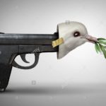 gun with dove and olive branch