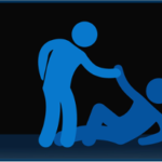 person helping someone up