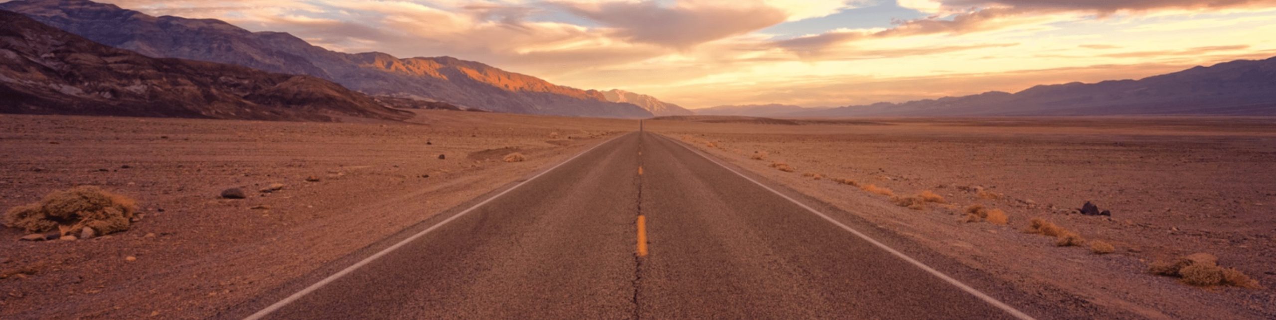 wide open desert road